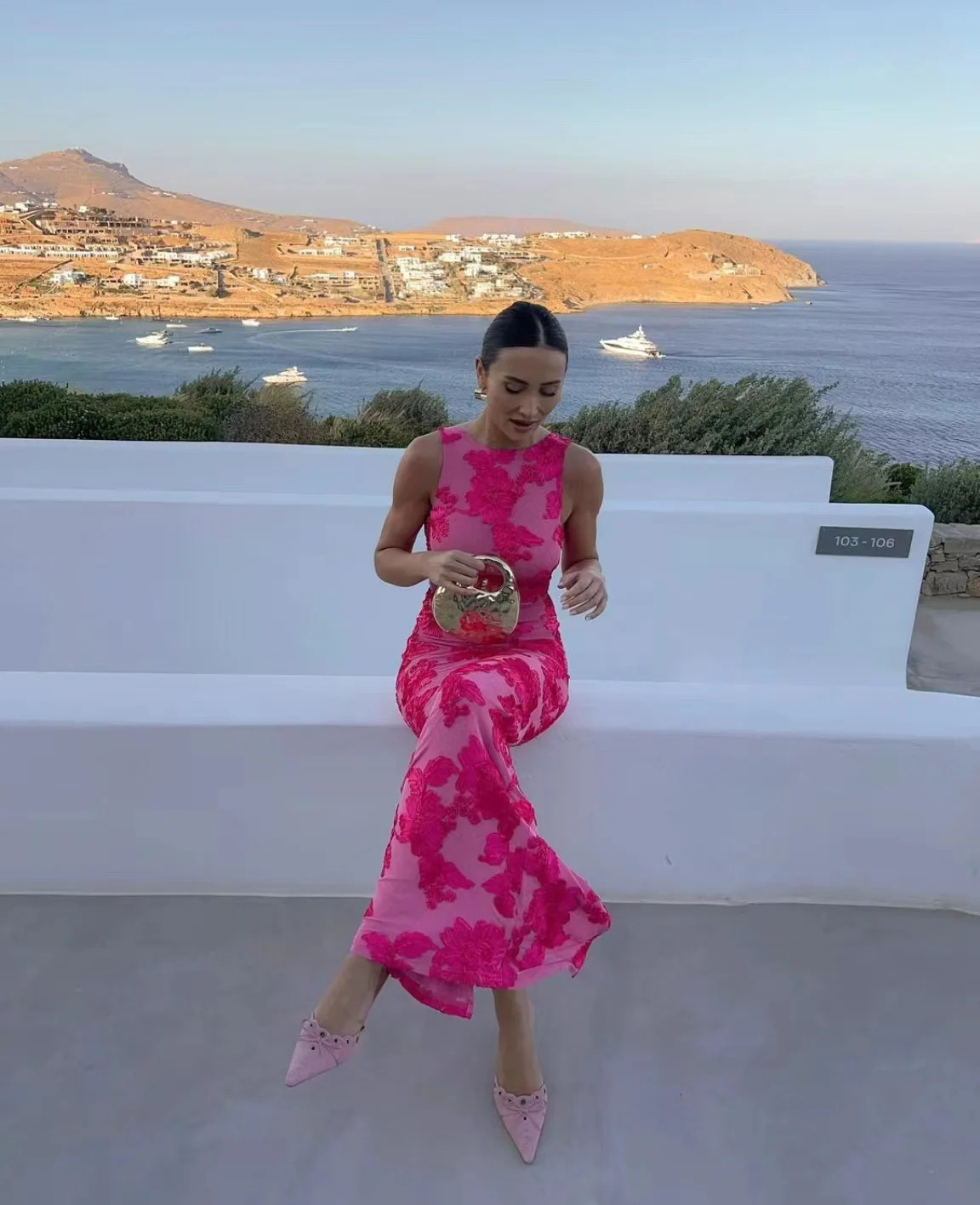 VEITCHE Elegant Women Sleeveless 3d Flowers Party Dress Embroidery Mesh Slim Hip Package Female Fshion Maxi Dresses Summer Robe 250807