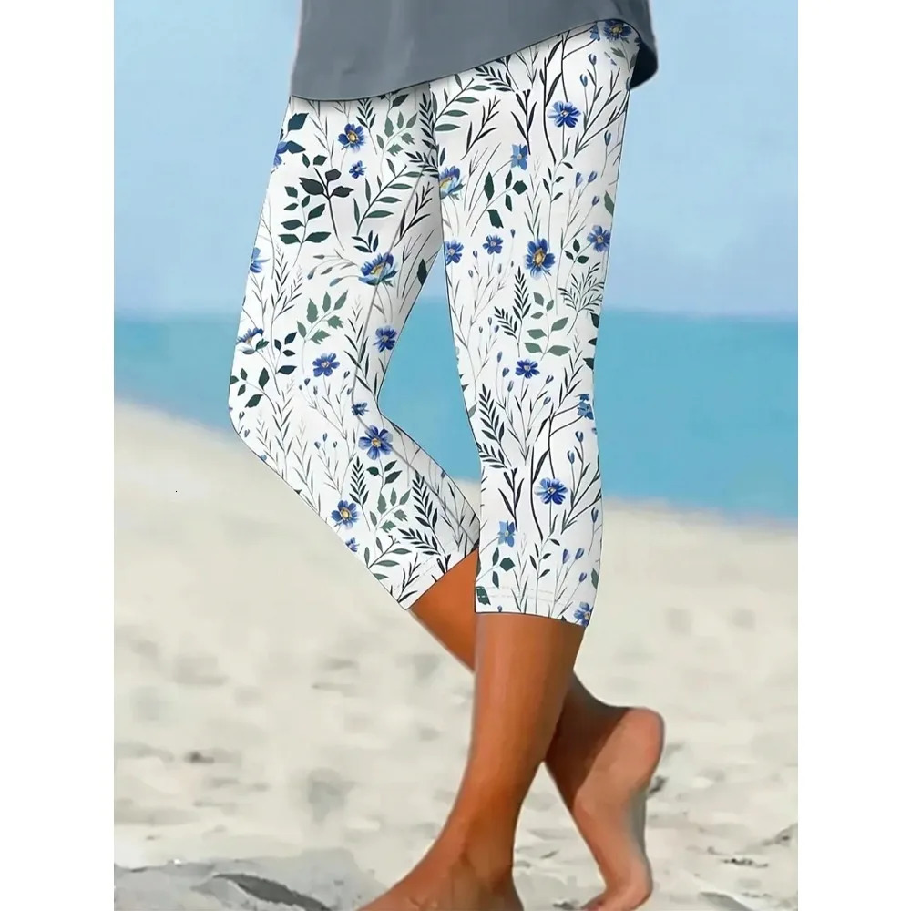 Plus Size Fashion Cropped Leggings Printed For Women Womens Tight Pants Sevenpoint 250805