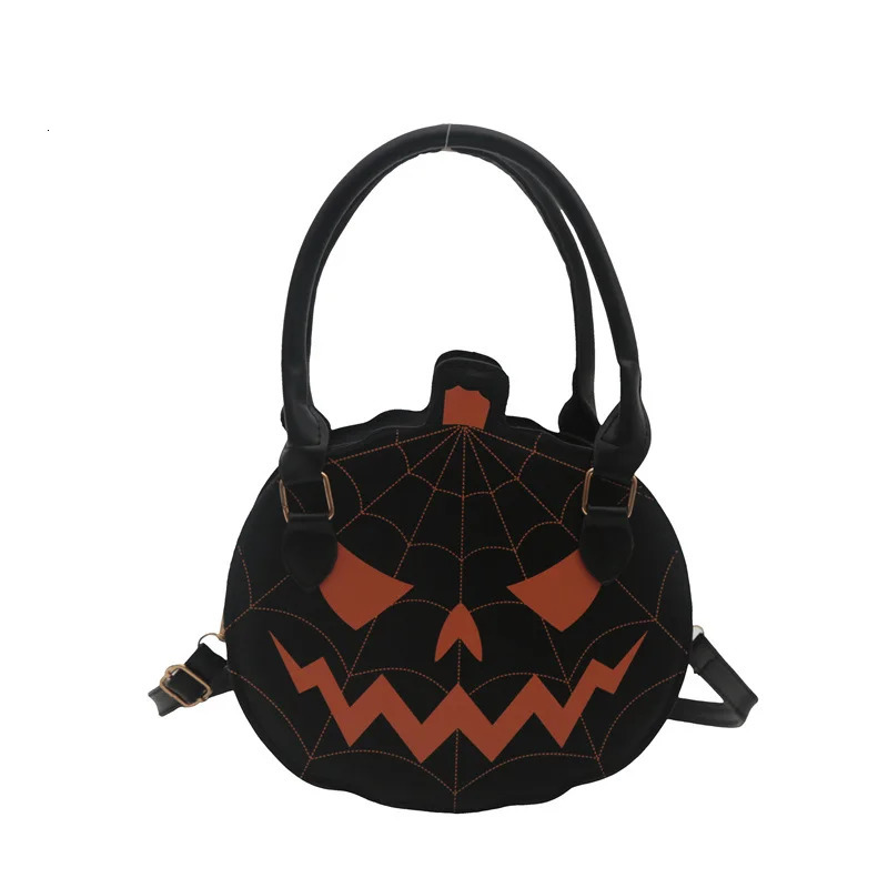 bucket bag Halloween bag 2025 contrasting color womens bag simple shoulder small round bag funny pumpkin bag bags for women 250807