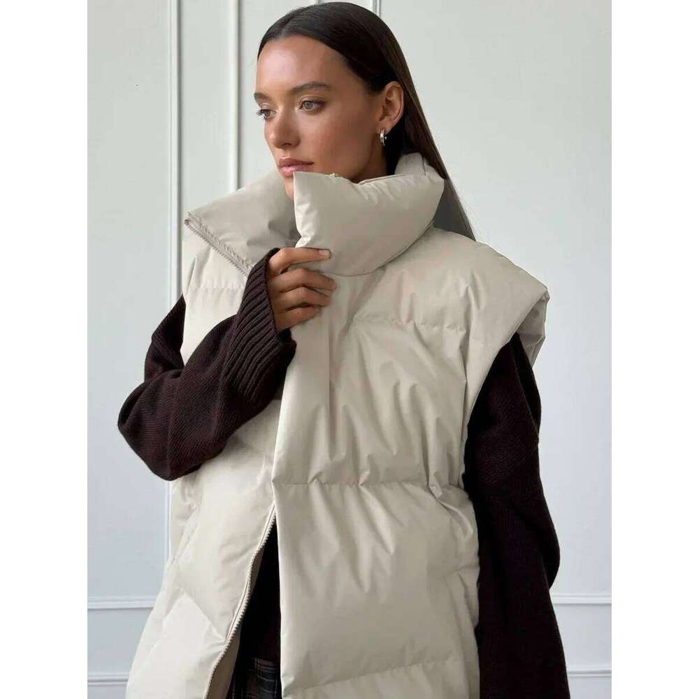 Designer Clothing 2025 Bornladies Women's Autumn Winter Thicken Warm Loose Casual Vest Parkas Jacket Sleeveless Cotton Clothing