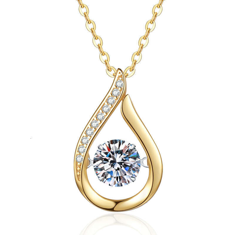 Iced Out VVS Necklace Water Drop Lively Beating Heart Pendant Moissanite