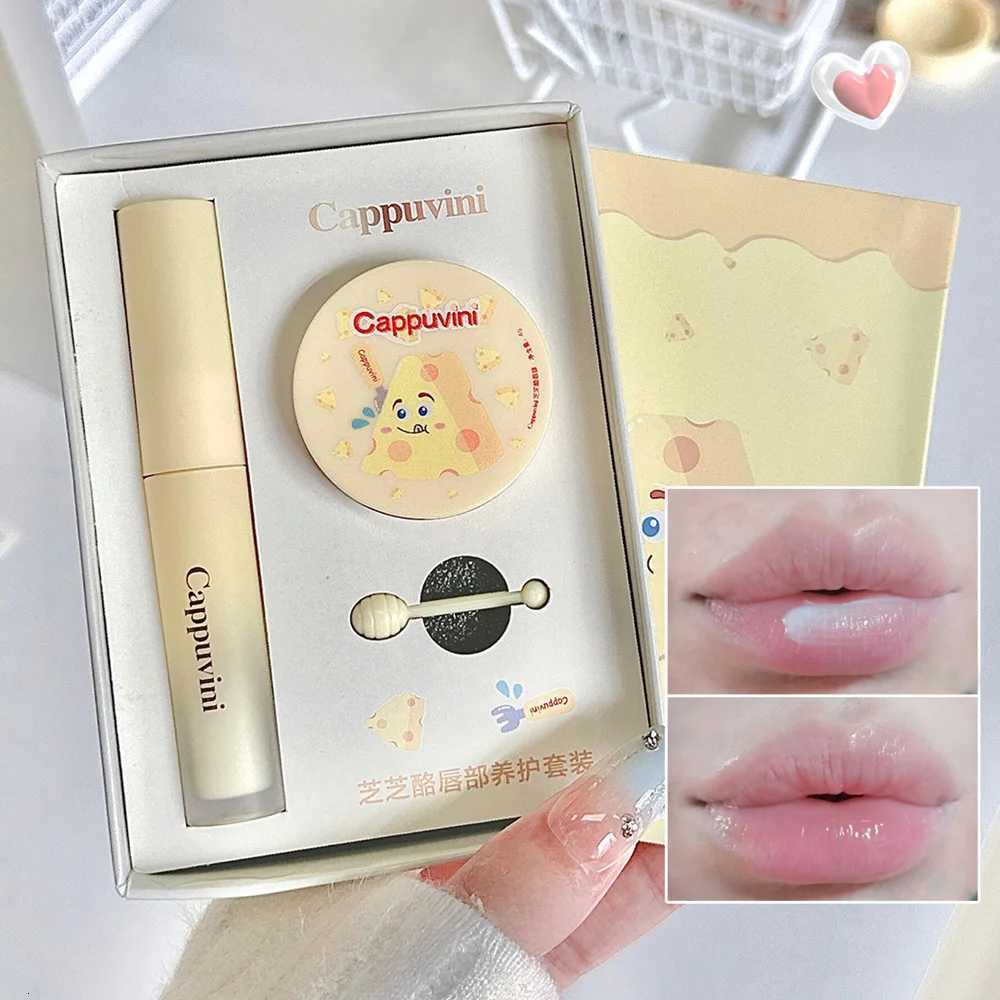 Cappuvini Two Pack Cheese Lip Care Set Moisturizing Exfoliating Lip Balm Light Texture Lip MaskXJ250807