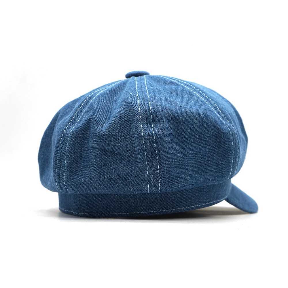 Women Leisure Octagonal Hat Ladies Denim Beret Hat Cowboy C Newsboy Gatsby C Octagonal Baker Peaked Beret Driving Hats XJ250807