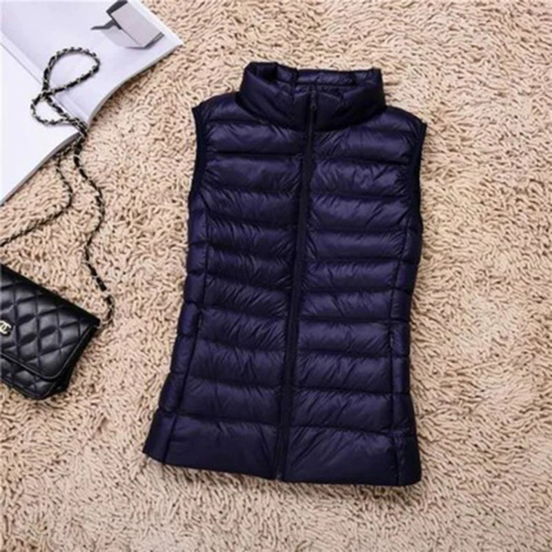 Packable Ultra-light Sleeveless Womens Winter Down Jacket White Duck Feather Warm Waistcoat Down Vest Outerwear Coats for Woman 250804