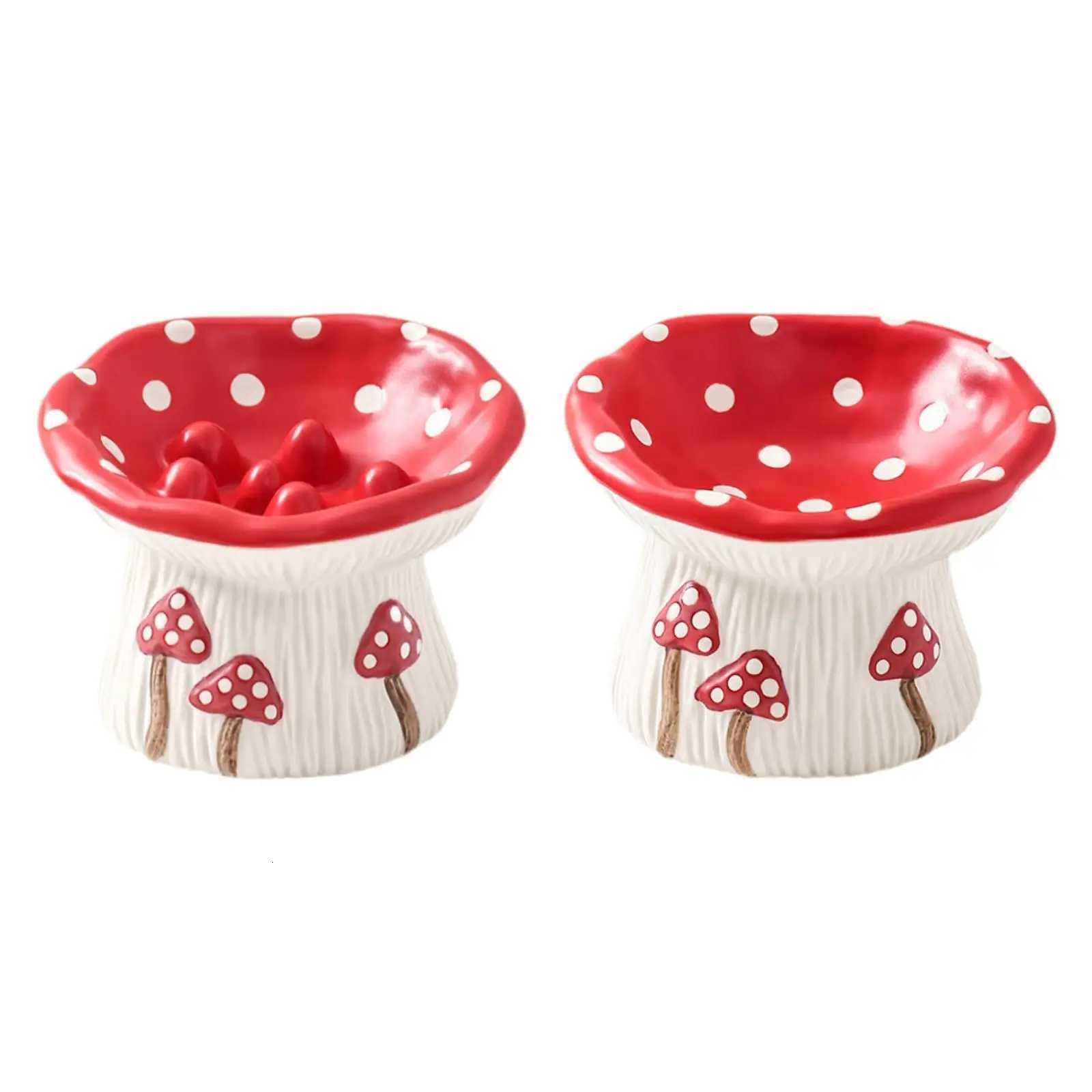 Ceramic Cat Bowl Anti Vomit Pet Dish Anti Slip Shallow for Puppy Cat Kitten Y250806