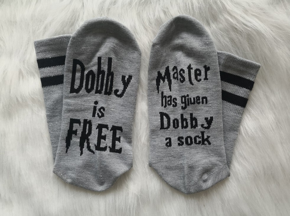 Master Has Given Dobby A Casual Men And Women English Letter Cotton Mid Tube Socks