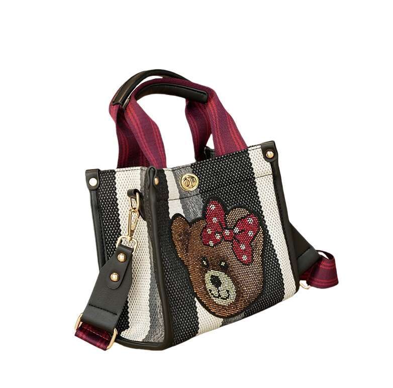 Designer Bags Hot selling Bear Print Tote Bag High quality Spacious Wide Strap Shoulder Crossbody Purse Stream Trendy Fall Winter Handbag