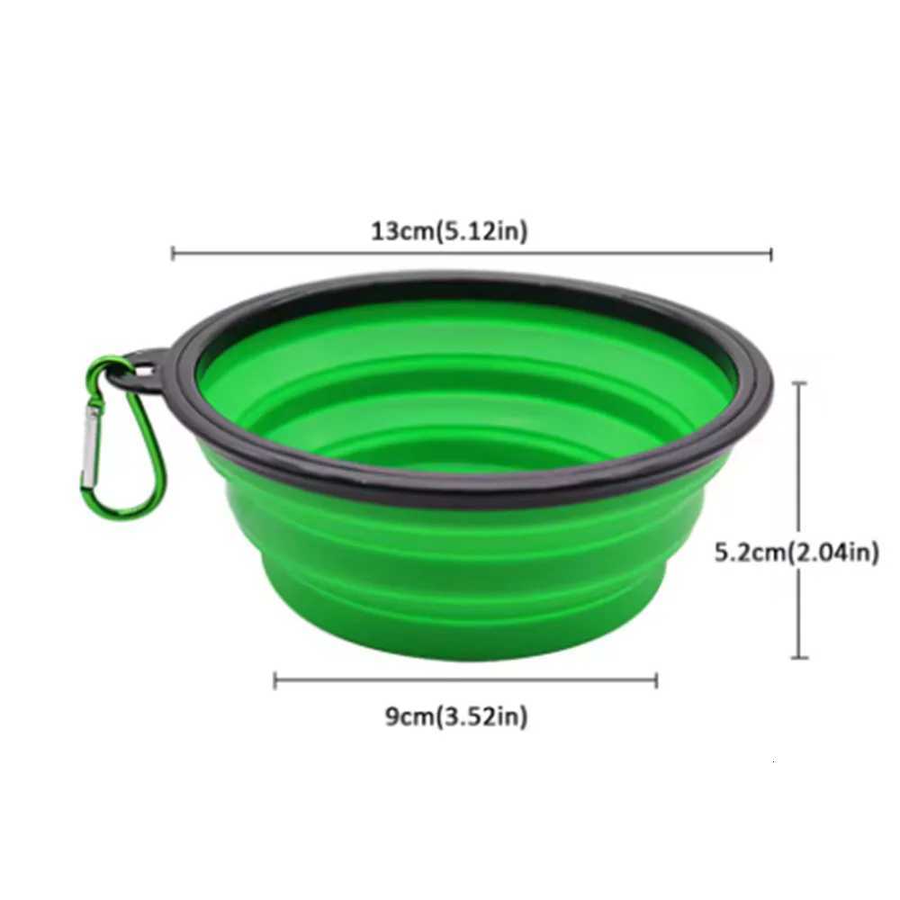 1Pcs 350ml Collapsible Dog Pet Folding Silicone Bowl Outdoor Travel Portable Puppy Food Container Feeder Dish Bowl Y250806