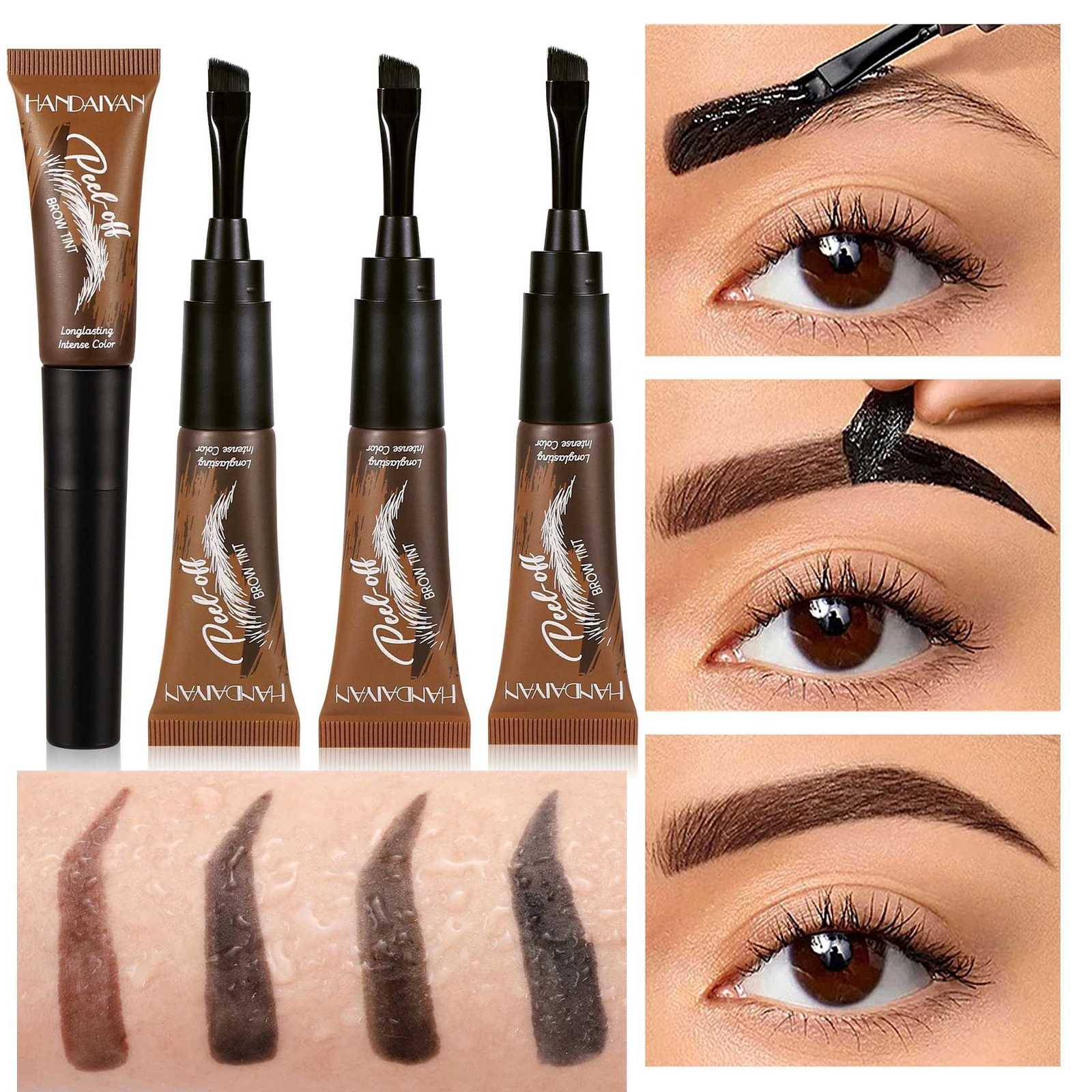 Eyebrow Gel Peel Off Natural Tinting Tattoo Waterproof Long Lasting Brown Eye Cream Coloring Eyebrow Glue Quick Dry Brow Makeup W250807