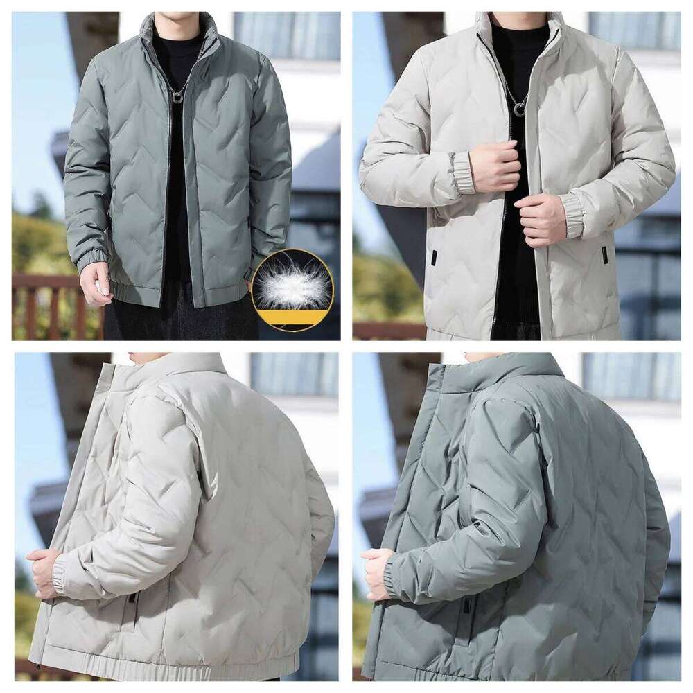2025 New Men's Stand up Winter Warm Dia Quilted Coat Multi Color Business and Leisure Down Jacket for Men