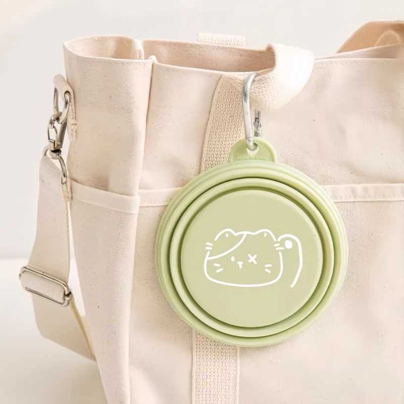 350/650ml Collapsible Pet Travel Bowl Leakproof Silicone Dog Cat Food Water Dish Portable Outdoor Feeder with Carabiner Clip Y250806