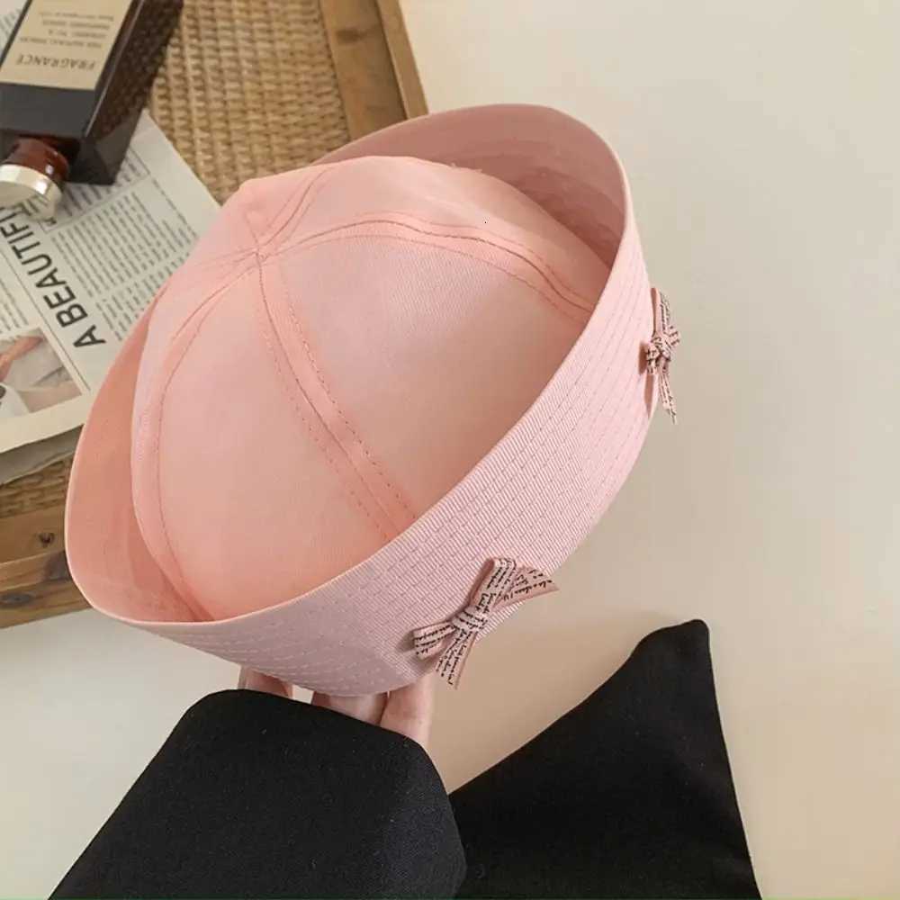 Sweet Bowknot Bow Beret Dome Flip Eaves Sailor Hat Korean Style Navy Cloth Streetwear XJ250807