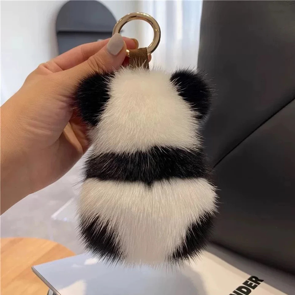 ZAKOL Cute Panda Plush Toy Keychain Cartoon Bag Pendant Accessories Car Key Chain Charm Ornaments Fashion Girls Gift 250807