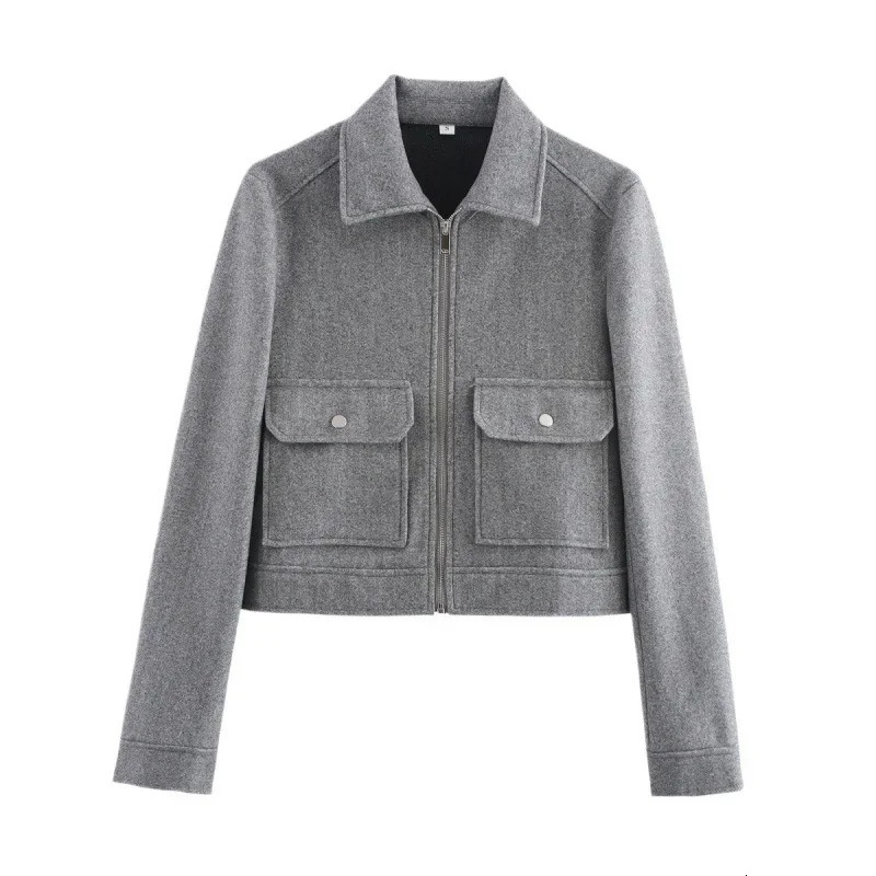 Casual Fashion Soft Tweed Jacket Womens Street Style Autumn Outerwear Polyester Fiber Full Sleeve Flip Collar Regular Type 250807