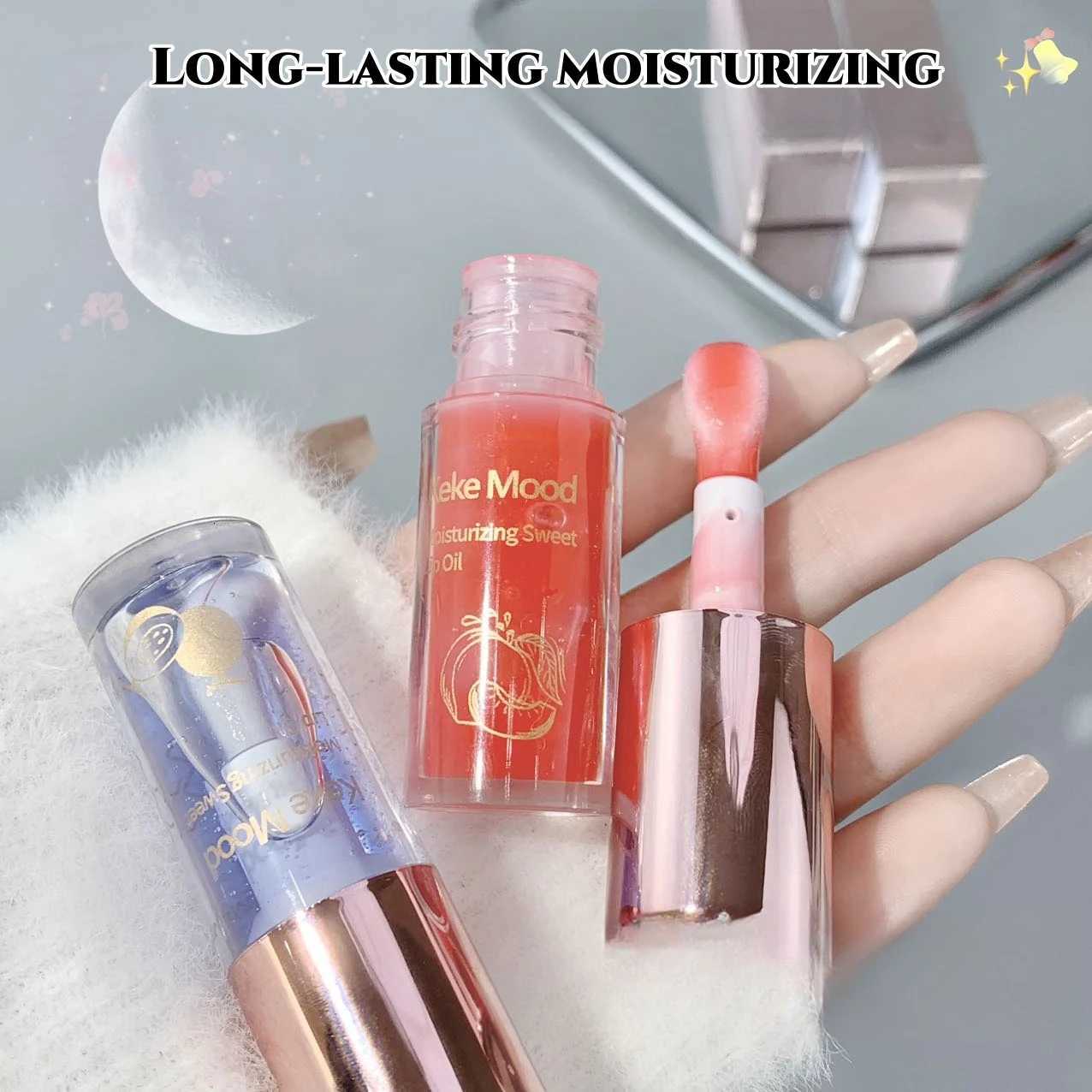 KE-Y05 Nourishing Sweet Lip Glaze Lip Oil Moisturizing and Brightening Off Texture Protecting LipsXJ250807