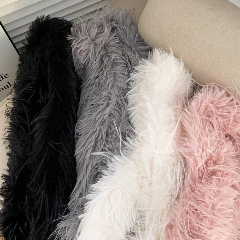Korean er Runway Style Thick Scarf Fashionable Plush Long Strip Scarf Womens Mink Fur Y2K Girl Scarf for Warm 250806