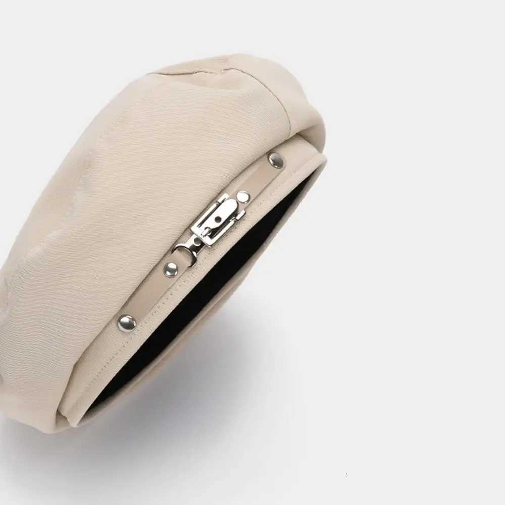 Retro Metal Buckle Beret Women British Casual Painter Hat Solid Color Brim Hat Vintage Chic Dr?hat Sun Protection Hat New XJ250807