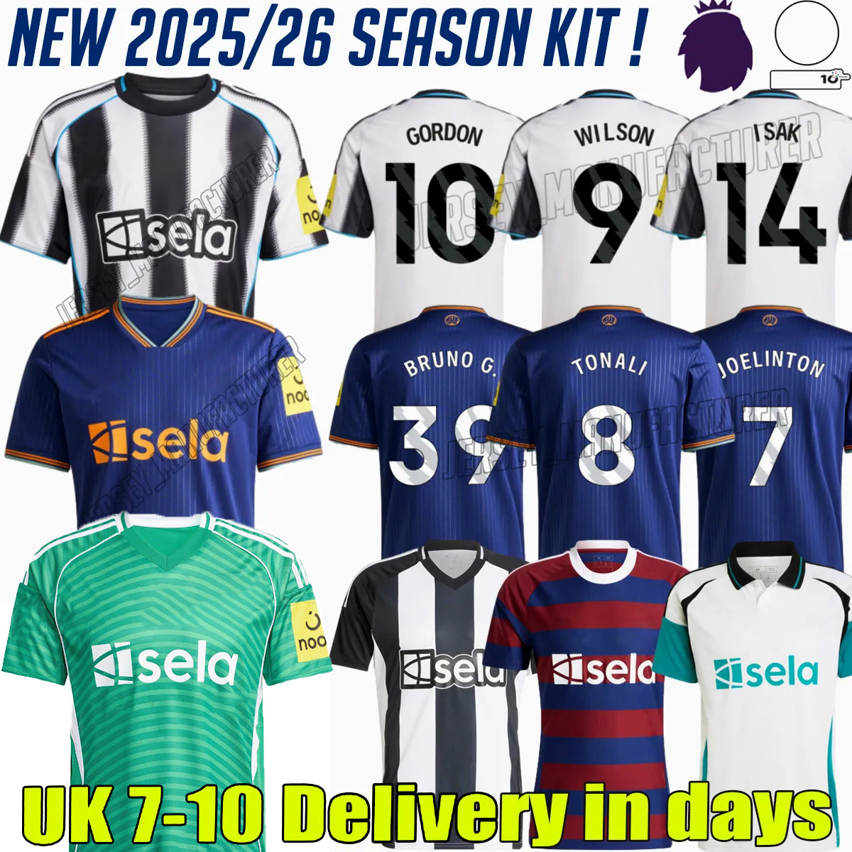 24/25 Newcastle Soccer Jerseys Bruno G Isak Gordon Botman Joelinton Tonali Livramento Willock Krafth jersey fans player 2024 football shirt men kit kids equipments