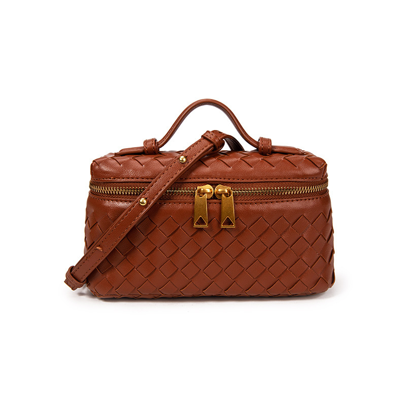 Free Shipping Designer Luxury Women's Handwoven New Fashion Single Shoulder Lunch Box Bag Practical Trendy Handheld Crossbody Box Bag Casual Hand