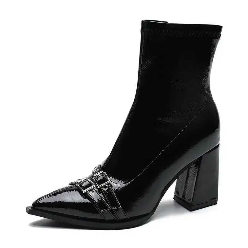 High Heels Ankle Womens Boots Pointed Toe Sexy Shoes for Women 2024 New Side Zip Classic Daily Boots Women Boots Botas XJ250807