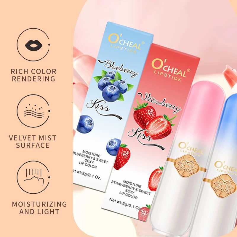 OCHEAL Color Changing Lipstick Fruit Lip Balm Moisturizing Waterproof Long Lasting Moisturizing Lip Balm Temperature ChangingXJ250807