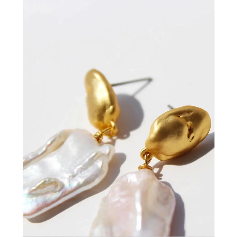kshmir Korean natural freshwater Baroque pearl earrings vintage simple earrings for womens party earrings 250805