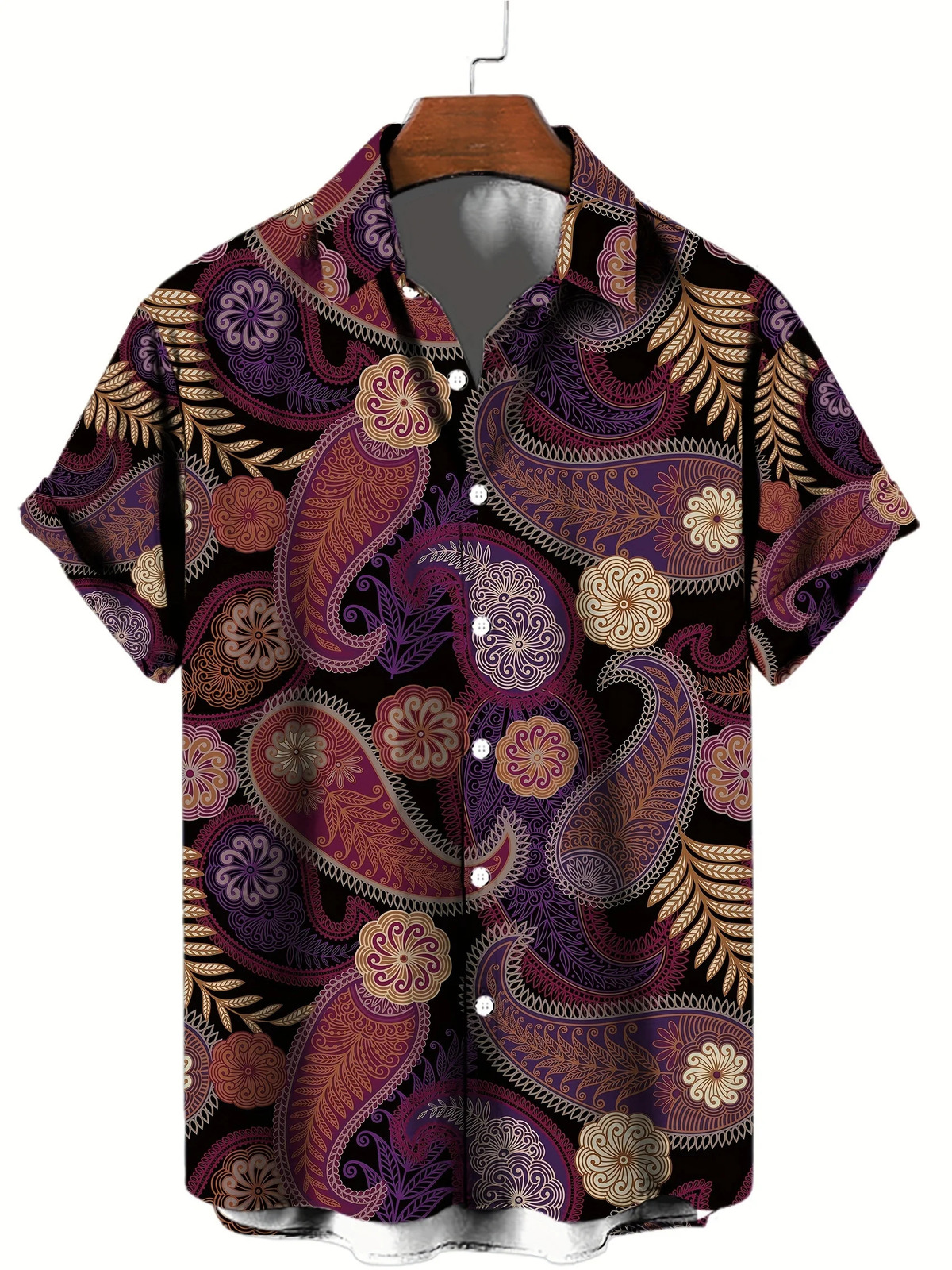 Novelty Paisley 3D Printed Shirt Summer Casual Breathable Mens Button Short Sleeve Tops Street Fashion Trendy Vintage Shirts 250807