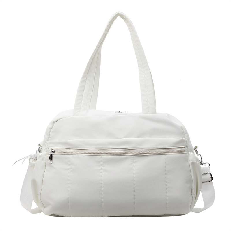 Casual Style Nylon Fabric Large Lightweight Simple Handheld Commuter Tote Women's Gym Set Trolley Clothing Travel Bag