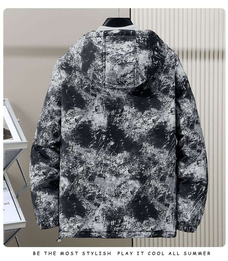 Autumn Winter New Solid Color Men And Youth, Thickened Warmth For Couples, Trendy Students, Cotton Printed With Loug