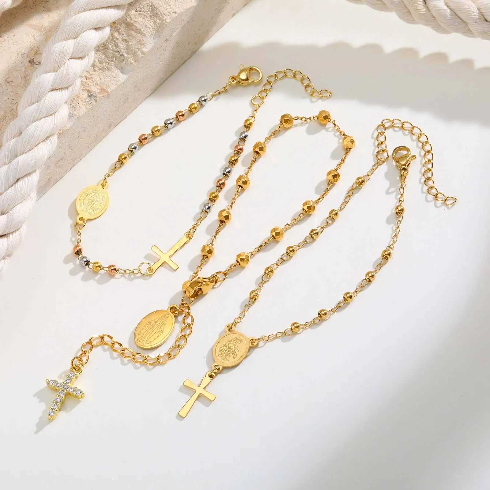 316L Stainless Steel Cross Bracelet for Women Adjustable Chain Religious Christian Jewelry Daily Wear 2025 Trendy W250807