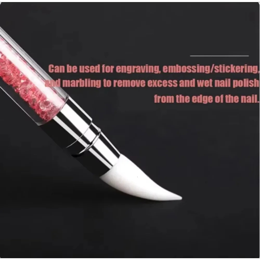 Double-ended Silicone Press Pen Wedge Deer Hoof Brush Nail Supplies Carving DIY Glitter Powder Sticker Manicure Tips Nail Tool 250805