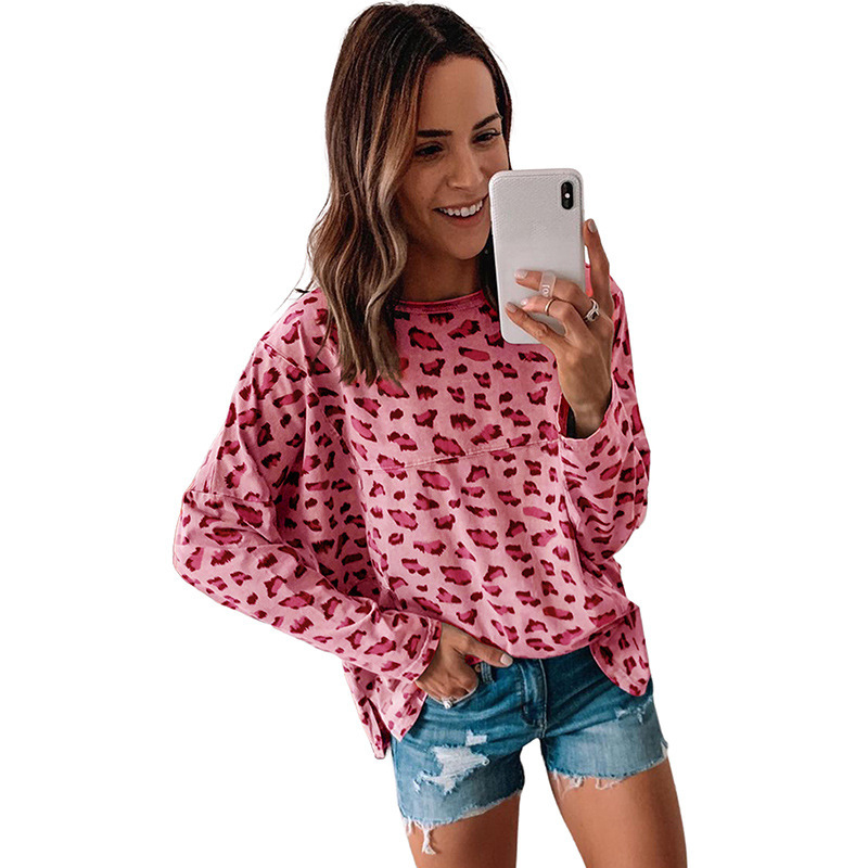 Free Shipping Designer Hoodie Hot Selling Women's Slim Casual Pullover 2025 Autumn New Leopard Print Long Sleeved Pullover