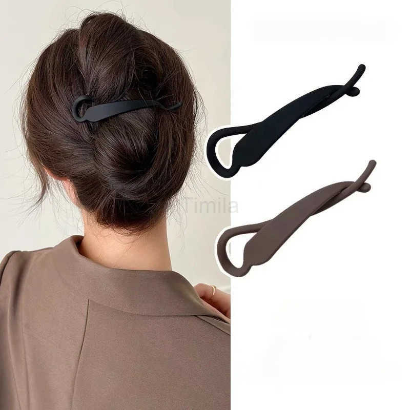 Frosted Matte Banana Clip Korean Simple Hair Clip Resin Acrylic Hairpin Ponytail Barrettes Hair Claw Casual All-match Hair Accessory U250807