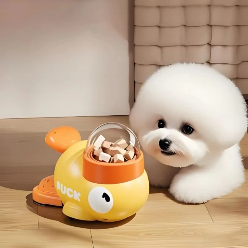 1Pc Intelligent Dog Automatic Feeder Cat Dog Puzzle Feeder Interactive Pet Food Treat Dispenser Cartoon Duck Anti-slip Pe 250805