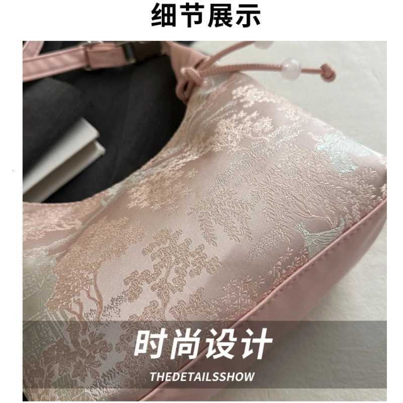 Embroidery Women Handbag Adjustable Shoulder Straps Fashion Cheongsam Accessories Pearl Pendant Small Bucket Handbag Z250807