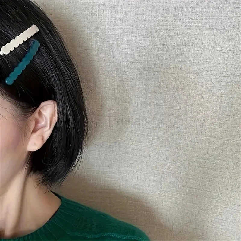 2pcs/set Cute Bobby Pins Acetate Hair Clips Side Pins Colorful Barrettes Lace Wave Geometric Hairpins Girls Women Hair Accessories U250807