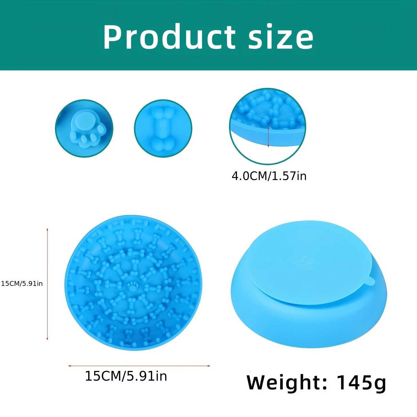 Slow Food Bowl Feeder Pet Bowl Tableware Anti-tip Pads Suction Cups Slow Food Basins Plates Massage Licking Dog Food Bowl Y250806