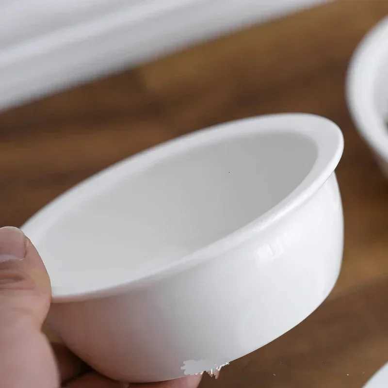 Fashion Round Ceramic Pet Bowl Solid Color Safe Durable Dog Cat Food Water Feeder Drinking Eat Basin Pet Supplies Accessories Y250806