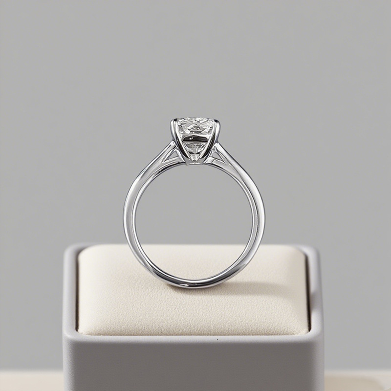 Hui Zhi Wing Jewelry New S Silver 7*9 Rectangular Ring for Women Daily Classic Live Streaming Style