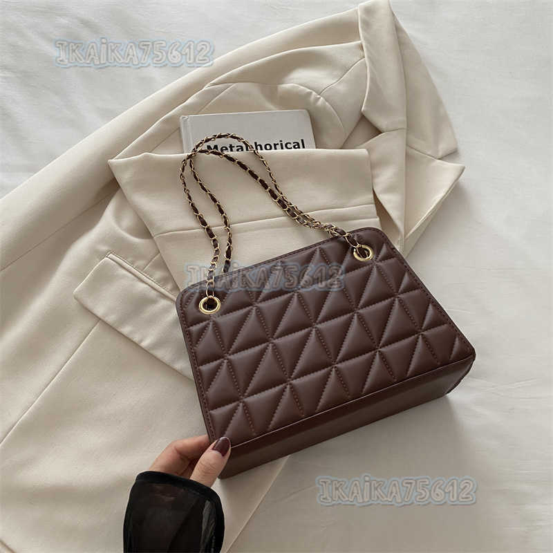 Quilted Chain Bag for Women 2024 New Trendy Fashion Versatile Niche Style Single Shoulder Crossbody Bag Small Square Bag H250806