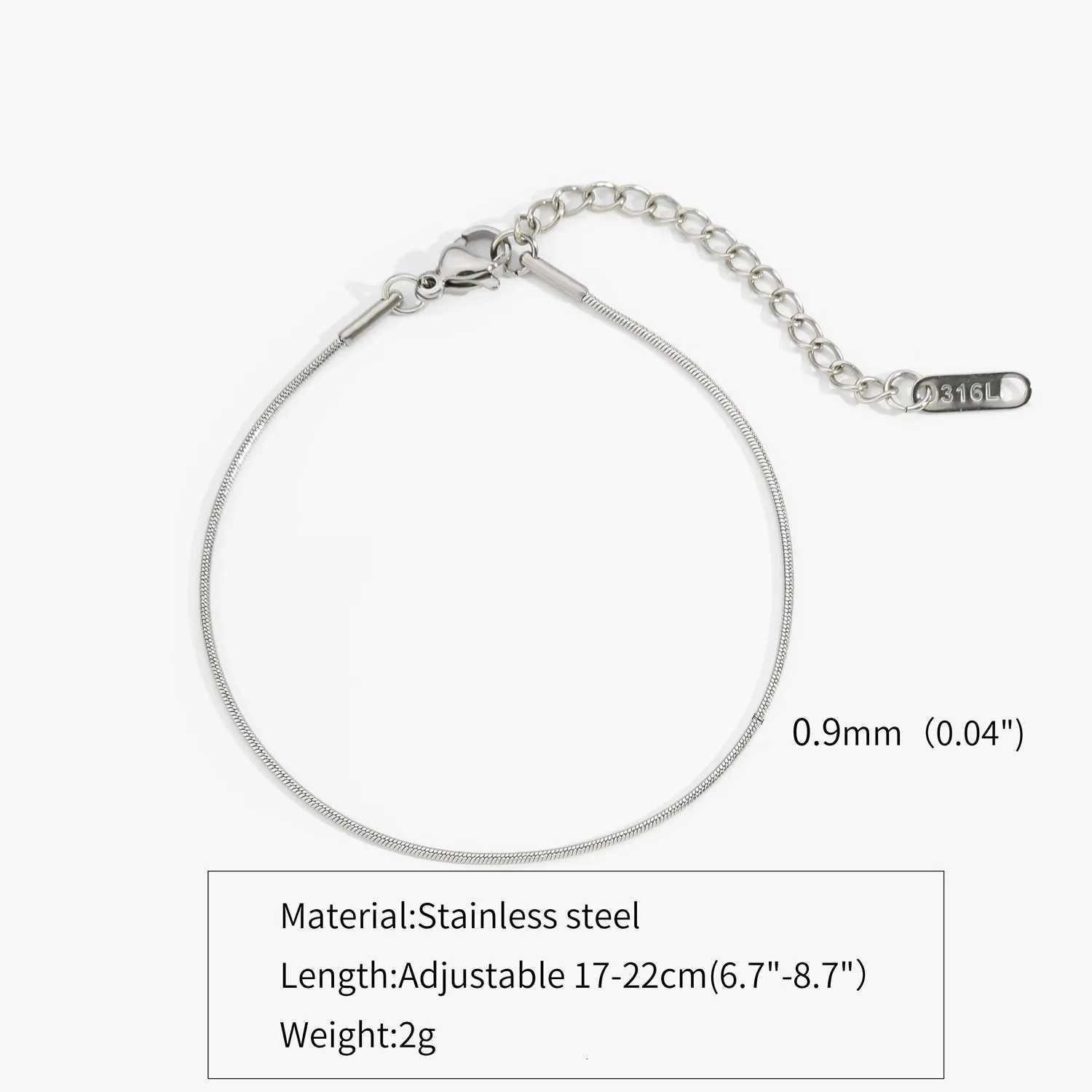 Thin Stainless Steel Snake Chain Bracelet Simple Gold Color Titanium Steel Women Bracelet Fashion Jewelry Trendy Accessories W250807