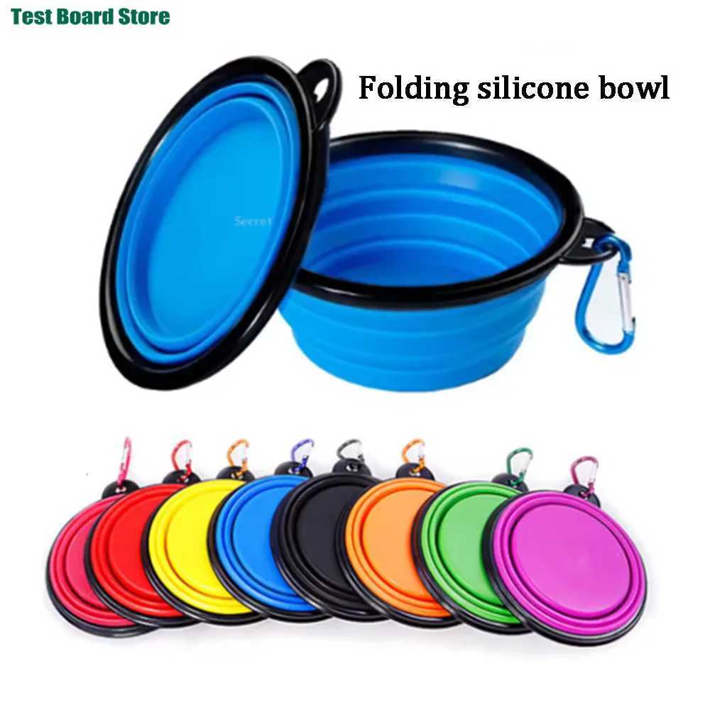 1Pcs 350ml Collapsible Dog Pet Folding Silicone Bowl Outdoor Travel Portable Puppy Food Container Feeder Dish Bowl Y250806