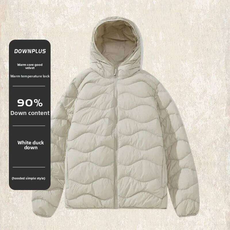 HL Men's White Duck Lightweight Down Winter Portable Outdoor Hiking Thick Windproof And Warm Jacket