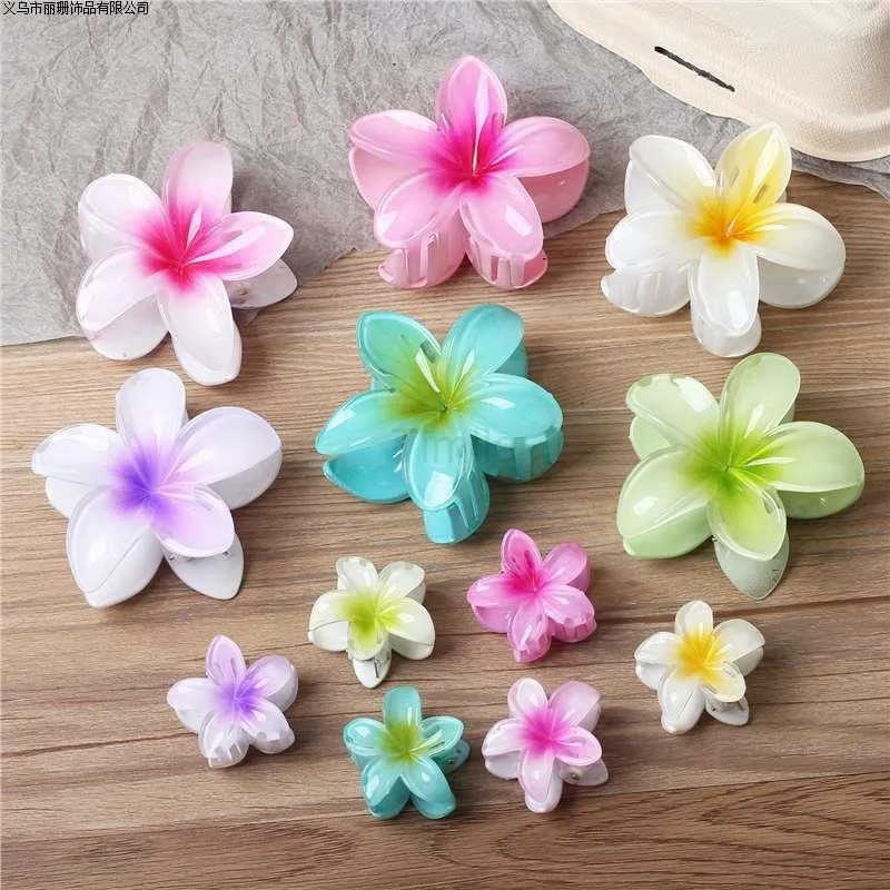 3pcs/set Summer Acrylic Flower Hair Clips for Women Sweet Hairpins Hair Claws Crab Clips Barrettes Girls Large Hair Accessories U250807