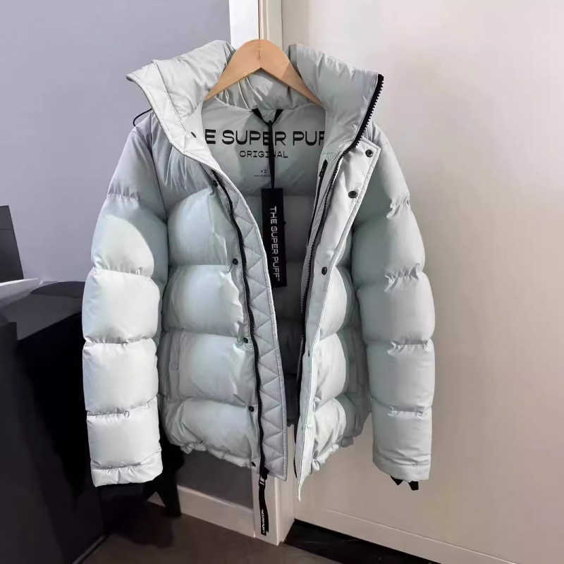Aritzia White Goose Down Jacket Hooded SUPER PUFF Extreme Cold Thickened Warm High-End Winter Coat for Men L250807
