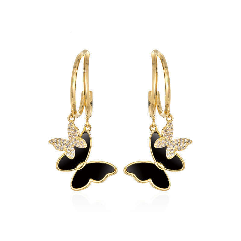 Earrings Designer Luxury jewelry for Women Butterfly Double Flying Earring copper plated with 18K gold silver Simple Fashion Festival vacation gifts