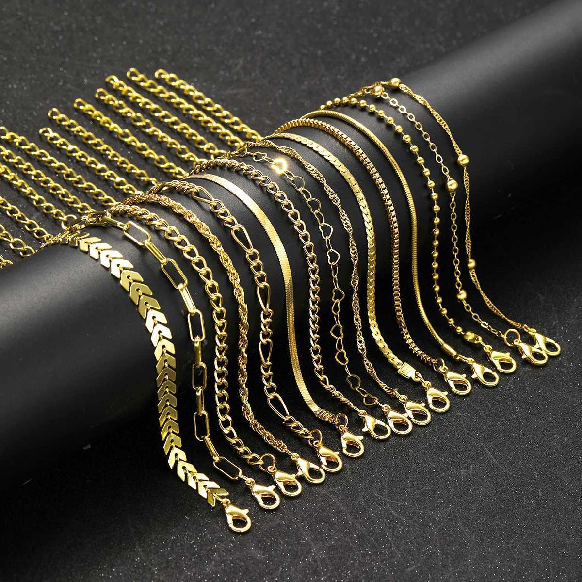 15pcs Vintage Elegant Gold Color Heart Snake Chain Bracelet Set Simple Multi Bracelets For Women Fashion Daily Wear Jewelry Gift W250807