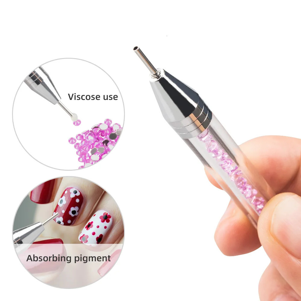 Double Head Nail Art Diamond Embroidery Drill Dot Painting Point Pen With Box Rhinestone Picker Wax Pencil Crystal Handle Tool 250805