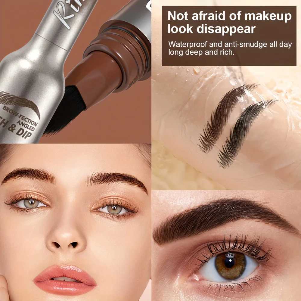 Waterproof Long-Lasting Eyebrow Tint Cream with Brush Smudge-Proof Liquid Eyebrow Pencil for Precise Natural-Looking Brows W250807