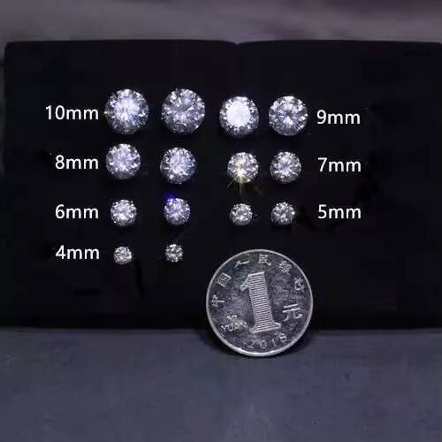 Fine Jewelry Stud Earrings 6 Claw Earrings Gold Plated 925 Sterling Silver GRA Moissanite Diamond Earring Daily for Men Woman